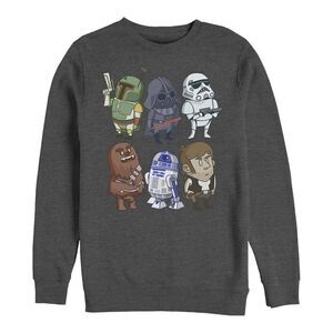 Star Wars Doodles Men’s Gray Pullover Fleece Sweatshirt Size 2XL